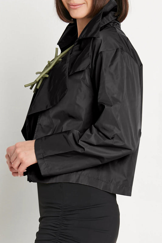 Planet Nylon Triple Collar Jacket - Black