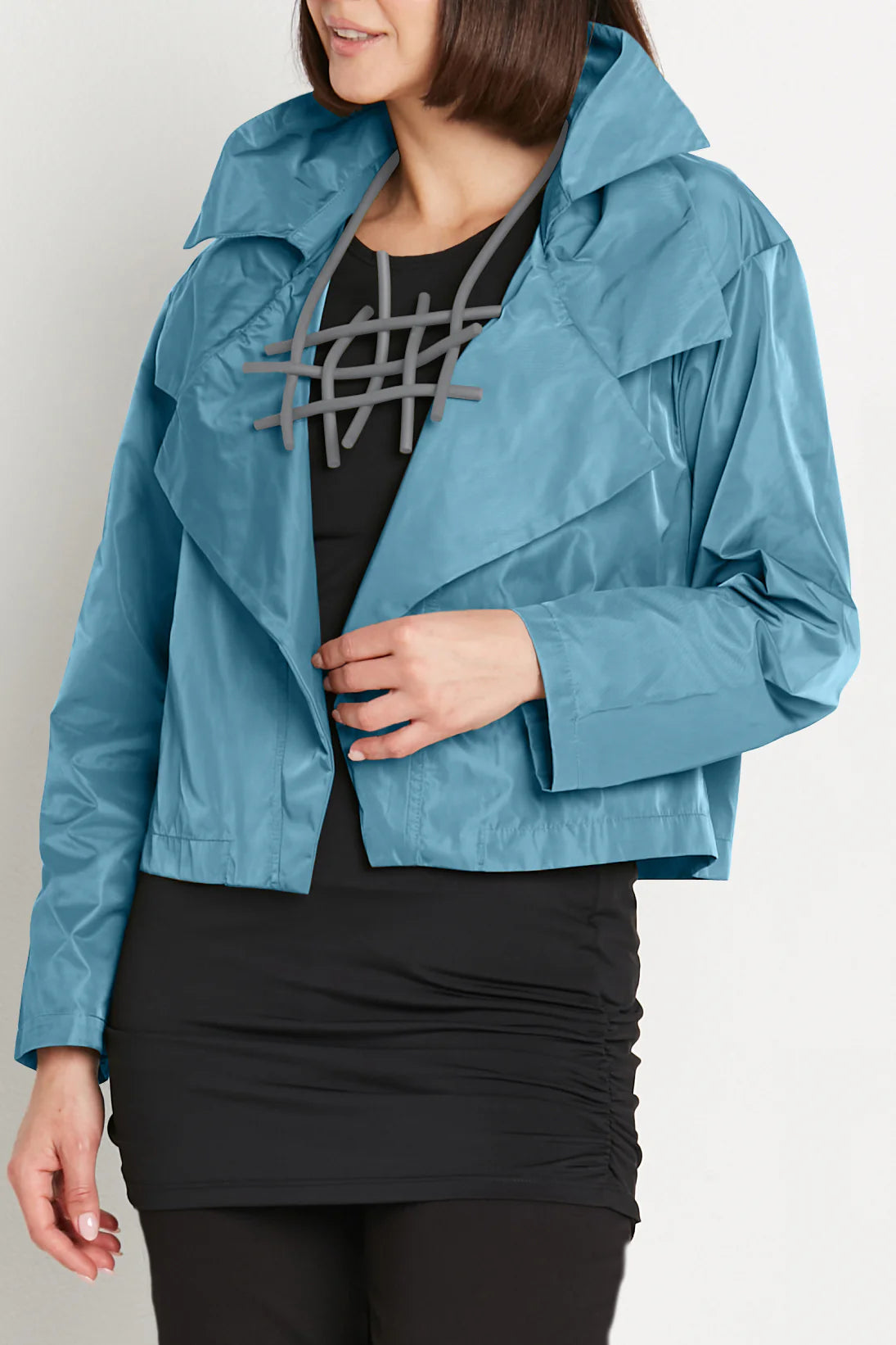 Planet Nylon Triple Collar Jacket - Stealy Blue