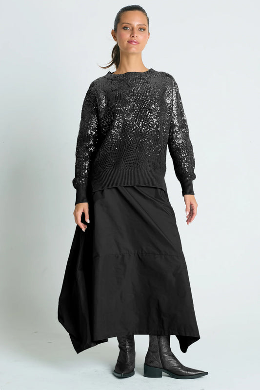 Planet Nylon Architectural Skirt - Black