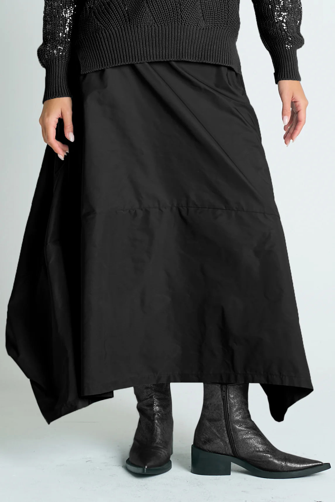 Planet Nylon Architectural Skirt - Black