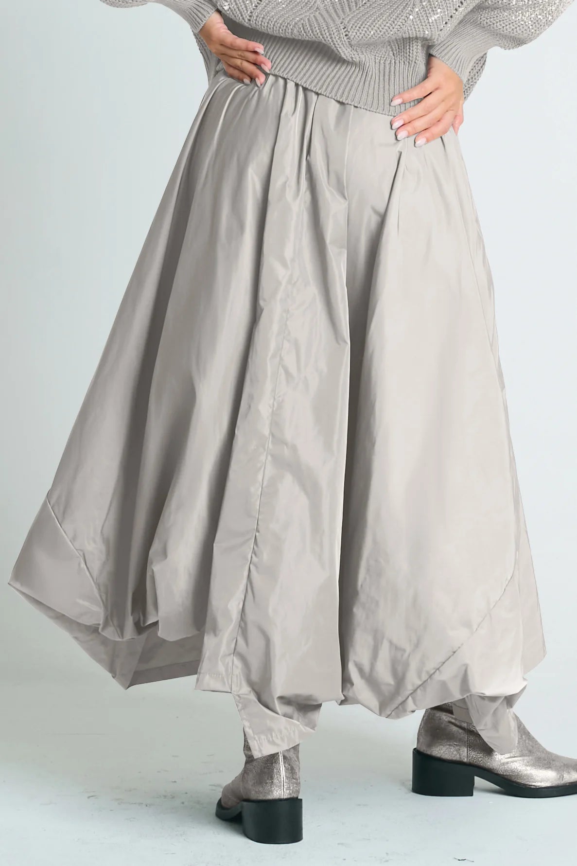 Planet Nylon Architectural Skirt - Titanium