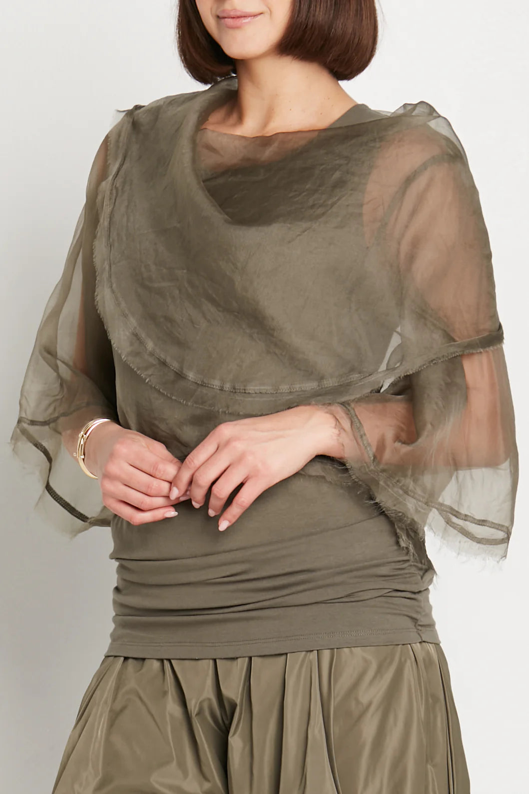 Planet Jackie O Organza Top - Loden