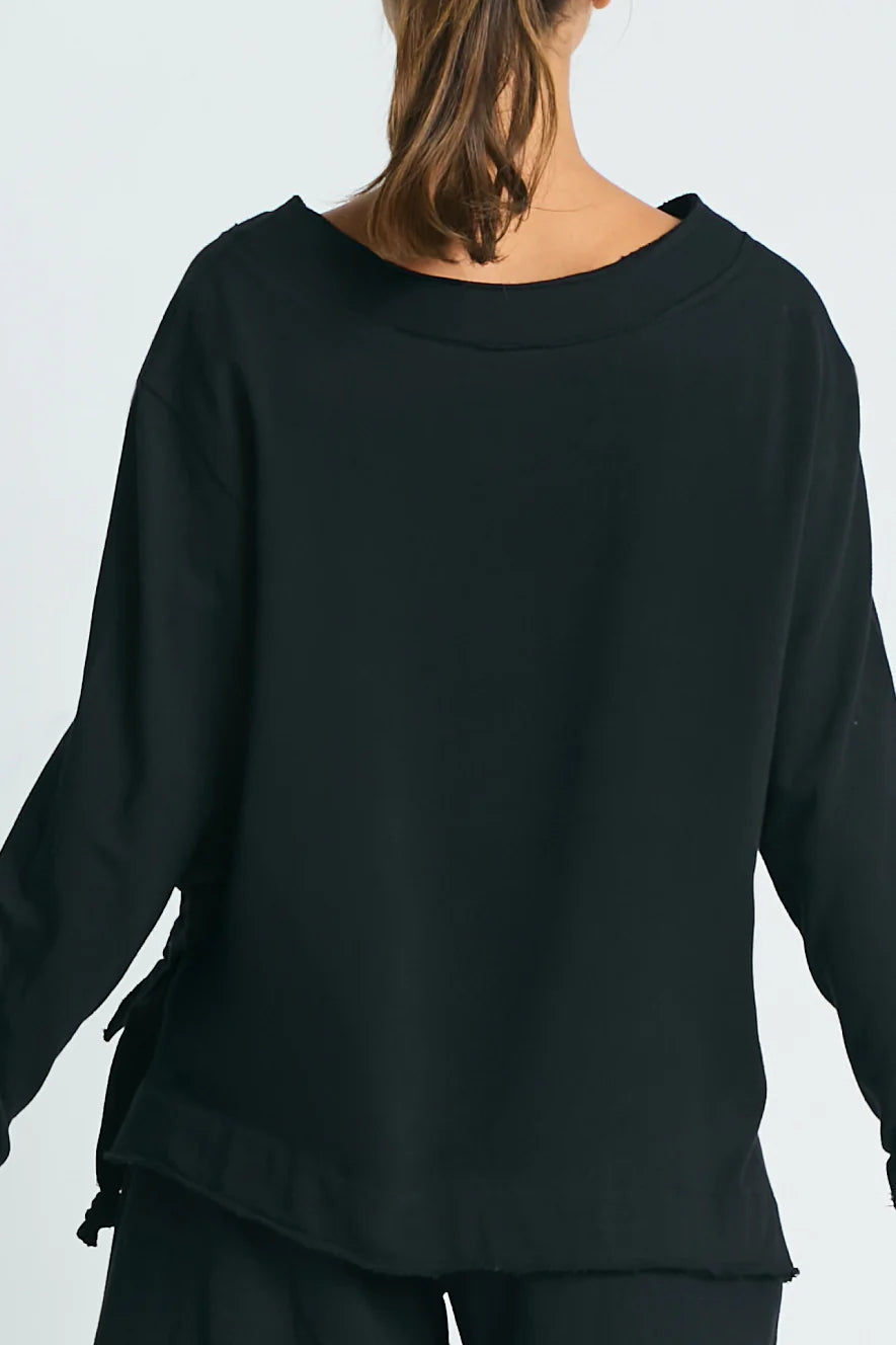 Planet French Terry Crop Drawstring Top