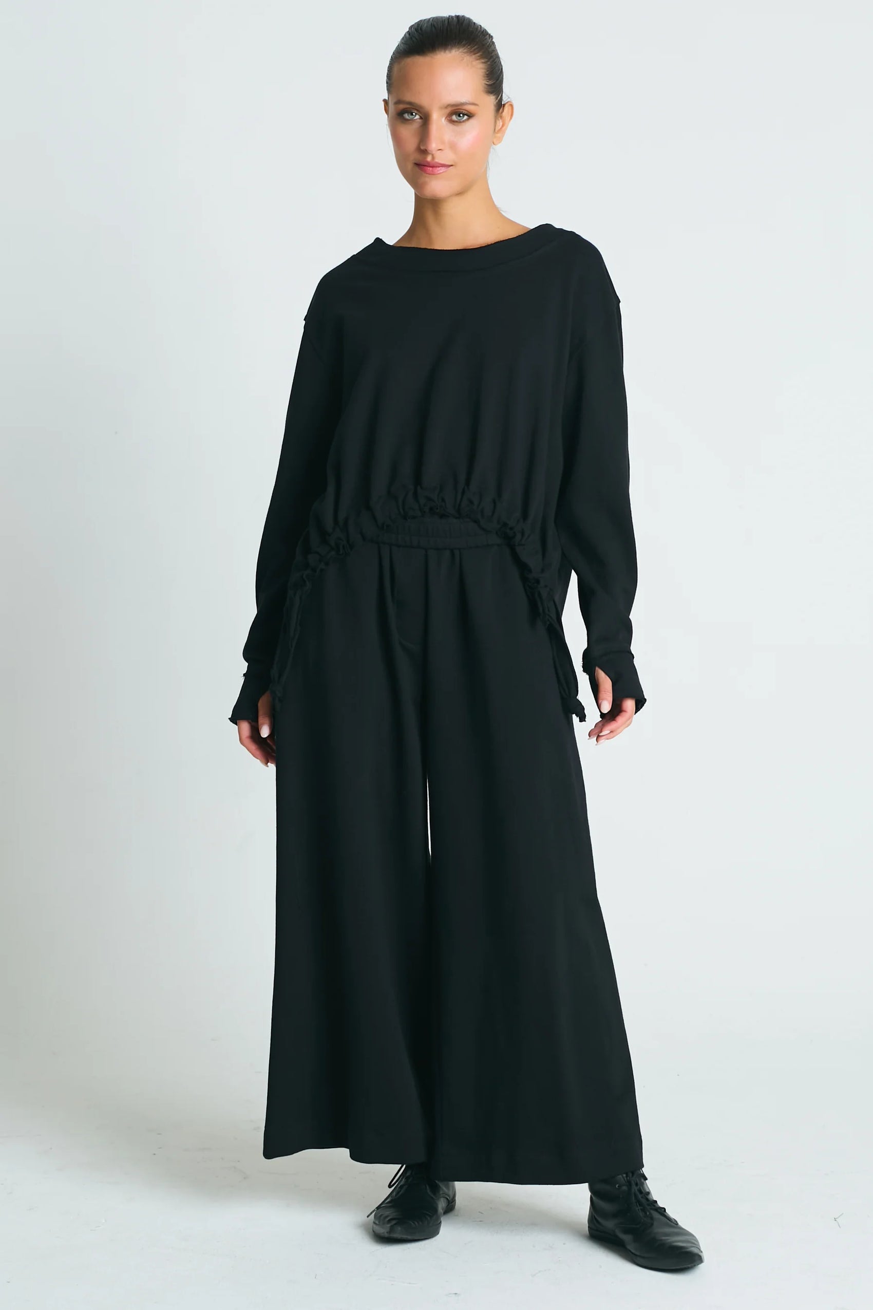 Planet French Terry Crop Drawstring Top