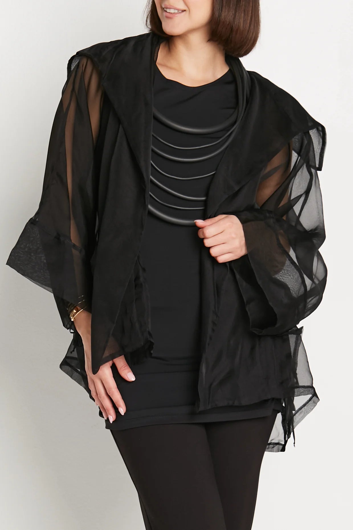 Planet Organza Chic Top - Black