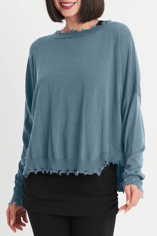 Planet Shabby Chic Sweater - Stealy Blue
