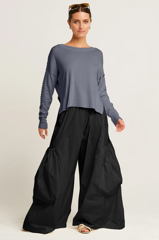 Planet Whipstitch Sweater - Gray & Black