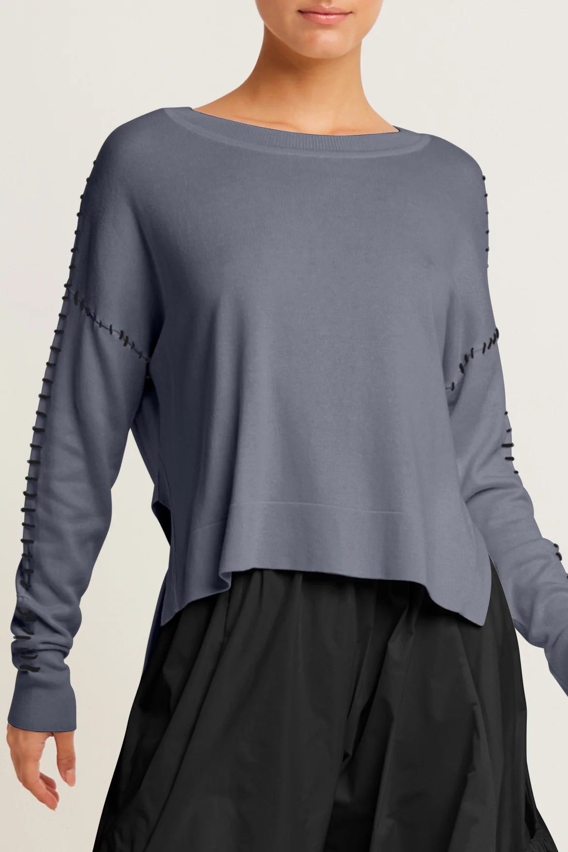 Planet Whipstitch Sweater - Gray & Black