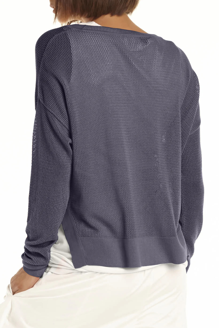Planet Mini Seed Stich Sweater- Stealy Blue