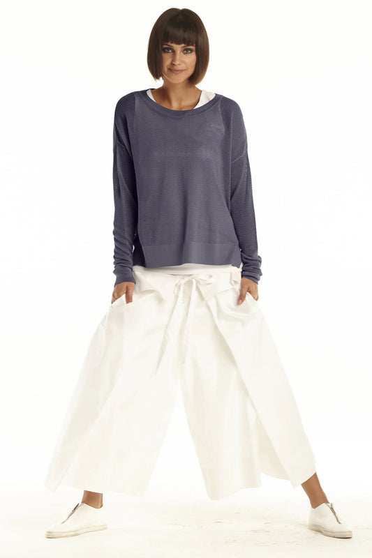 Planet Mini Seed Stich Sweater- Stealy Blue