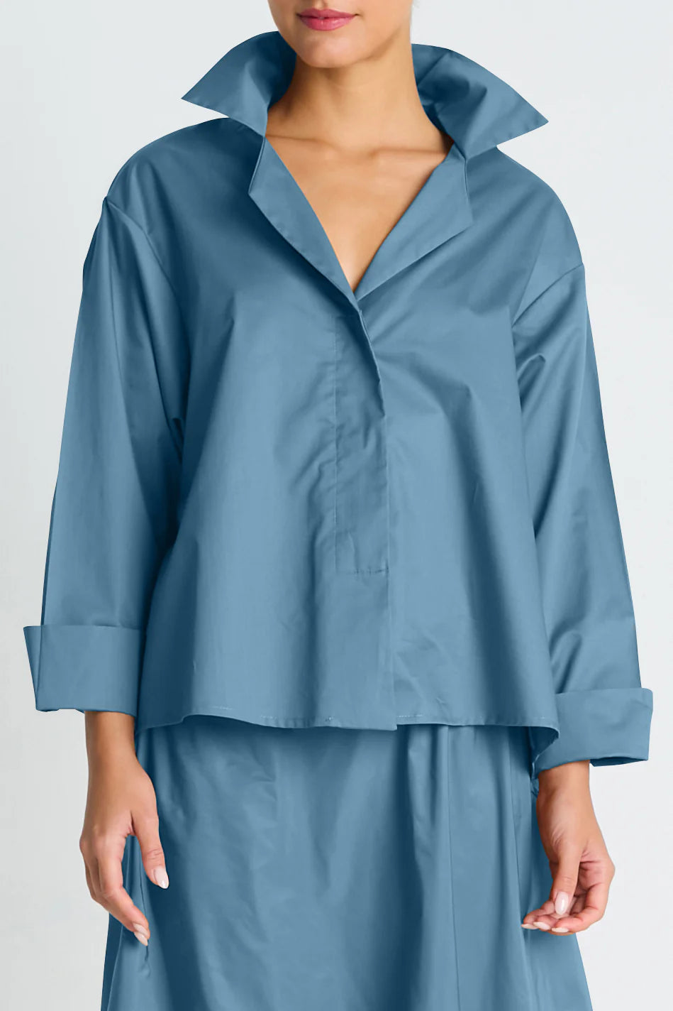 Planet Cotton Mini Man Shirt - Stealy Blue