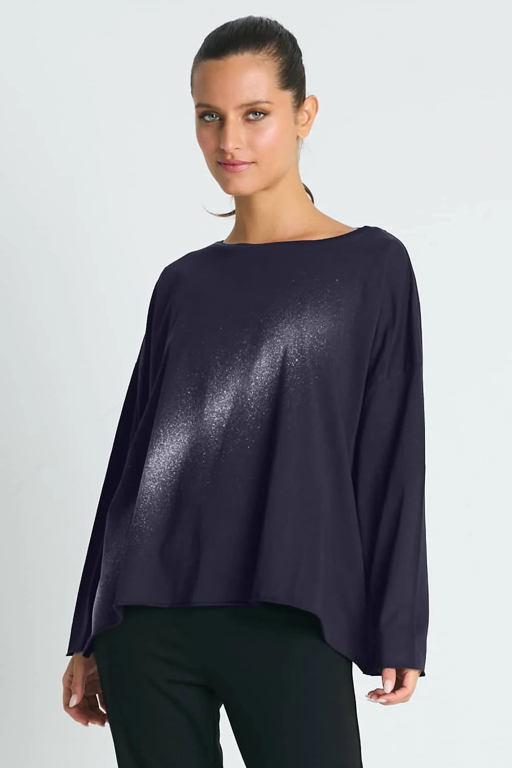 Planet Bleached Boxy Tee - Dark Blue