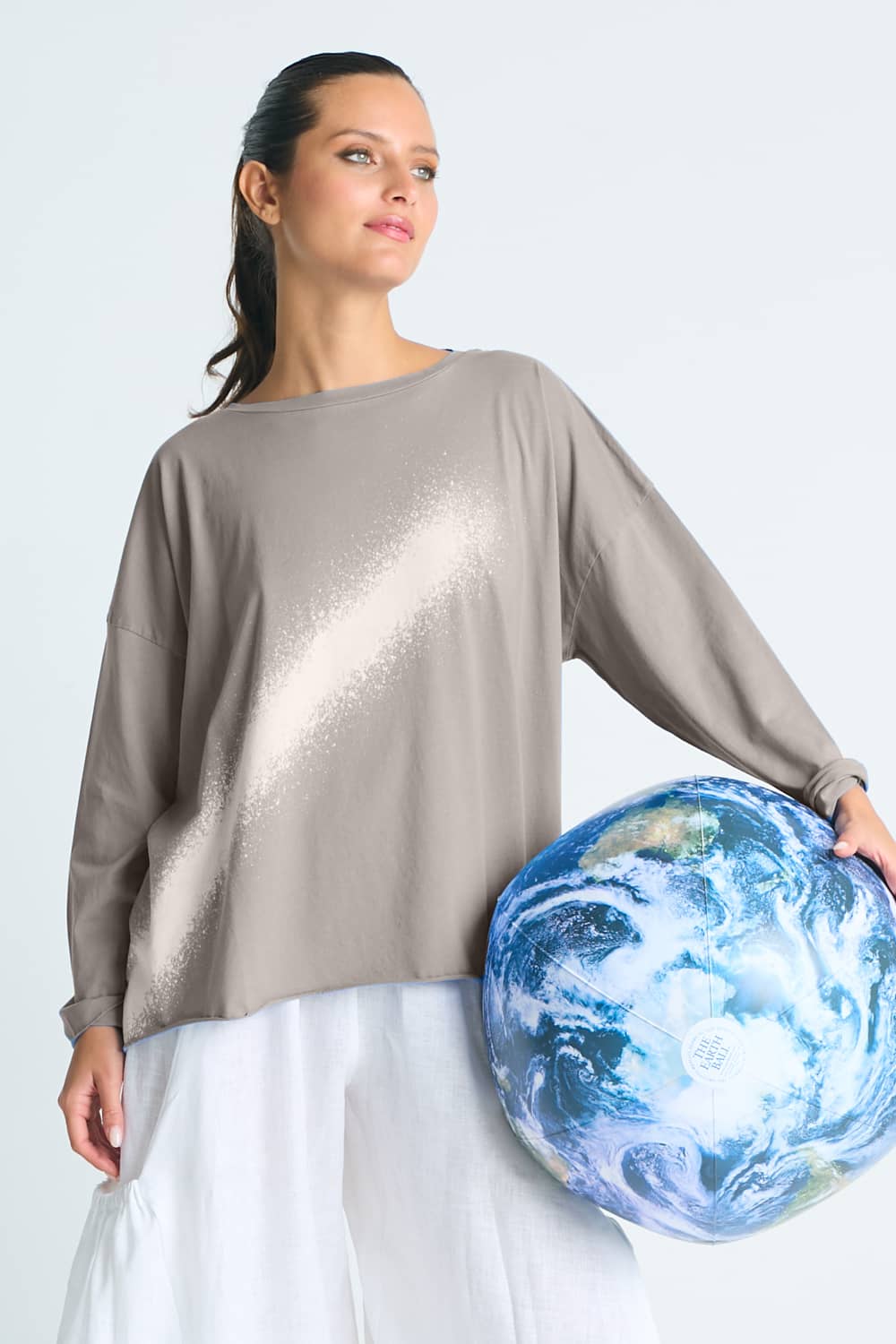 Planet Bleached Boxy Tee - Gray