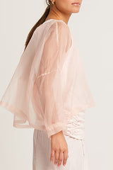 Planet Organza Luxury Boxy Top - Black