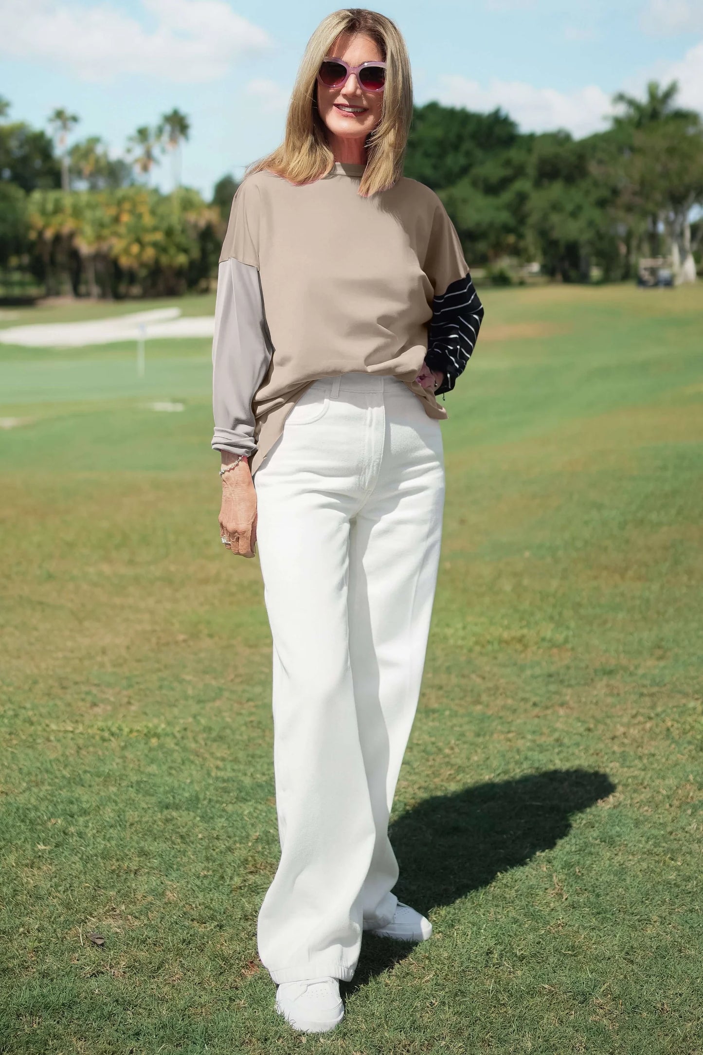Planet Mixed Up Boxy Tee - Fawn/Titanium