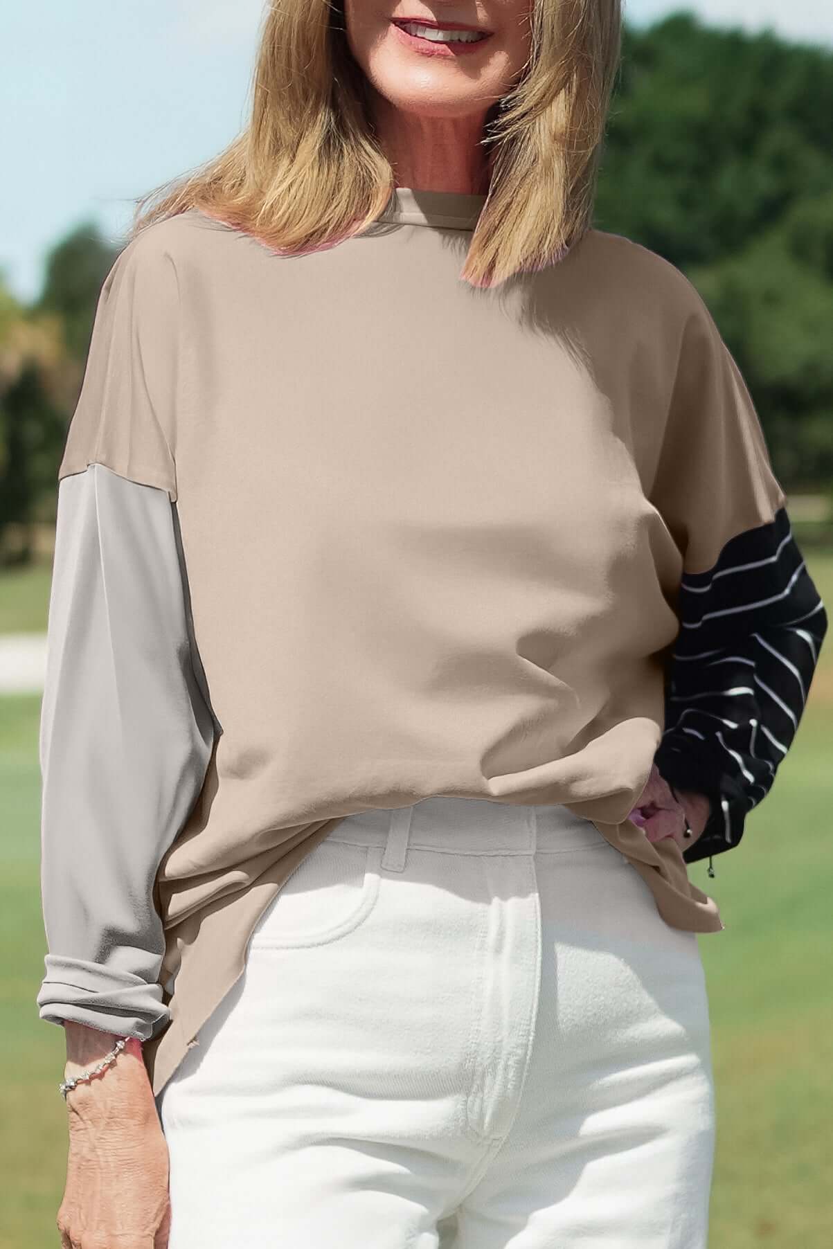 Planet Mixed Up Boxy Tee - Fawn/Titanium