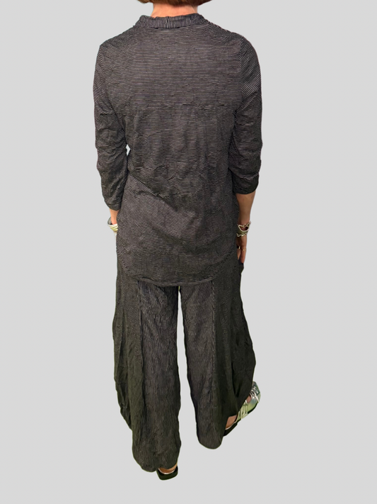 Alembika Pinstripe Top - Black