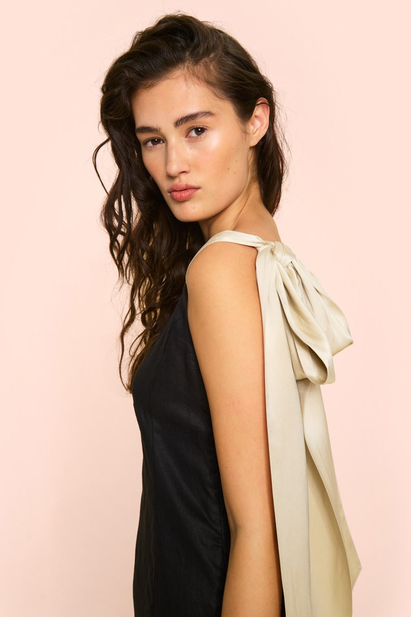 Bitte Kai Rand Linen Dress - Black/Ivory