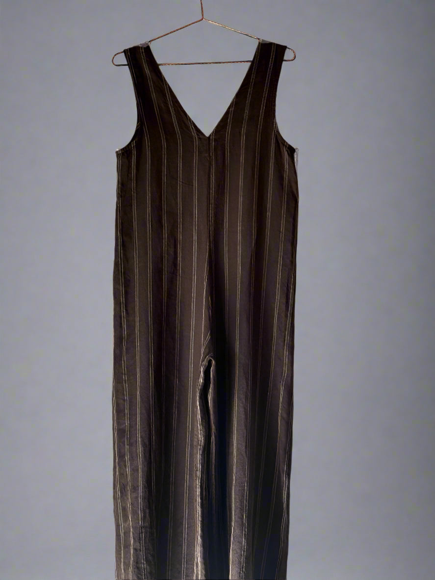 Bryn Walker Jeremy Jumpsuit - Brown Pinstripe