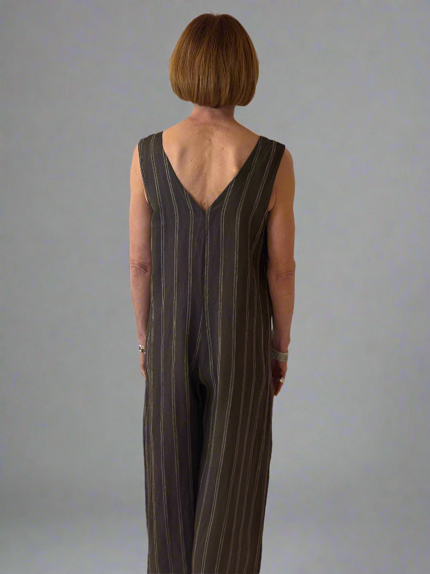Bryn Walker Jeremy Jumpsuit - Brown Pinstripe