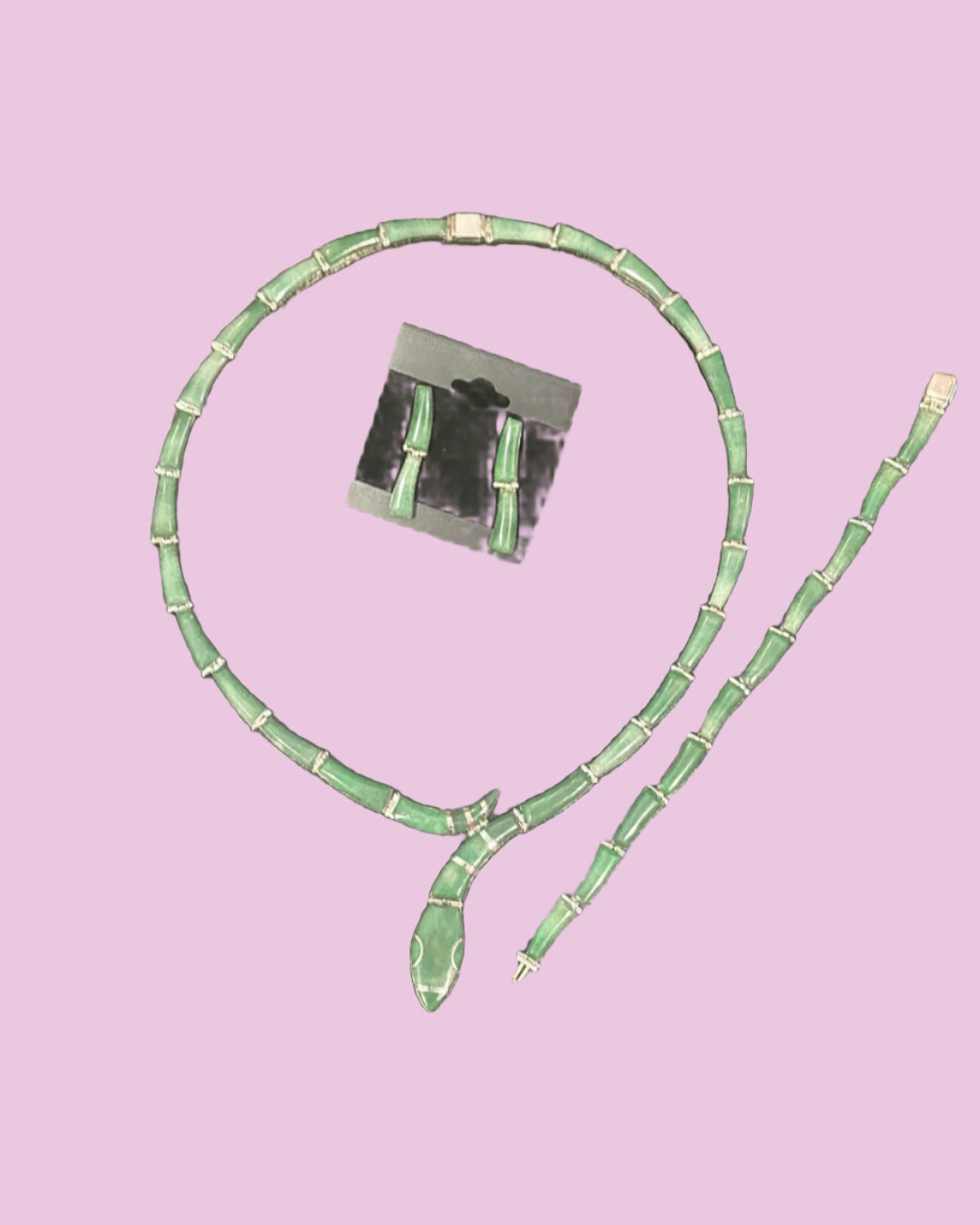 Sterling Siver and Green Aventurine 3pc. Set