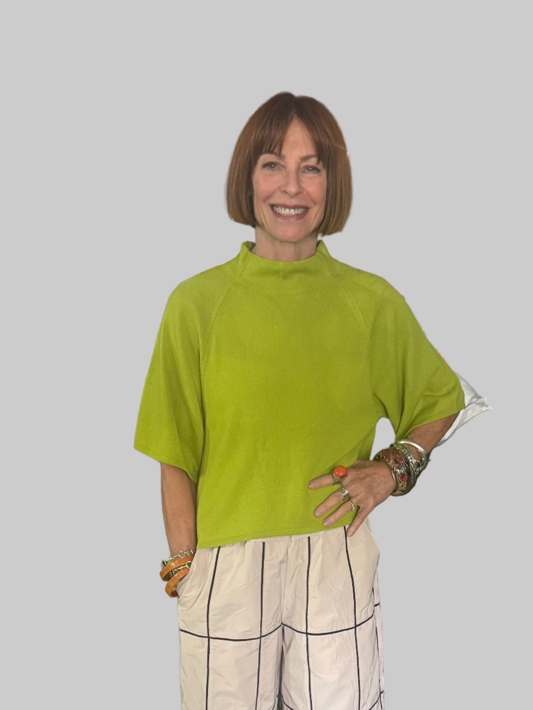 Bitte Kai Rand Cashmere High Necked Blouse - Lime