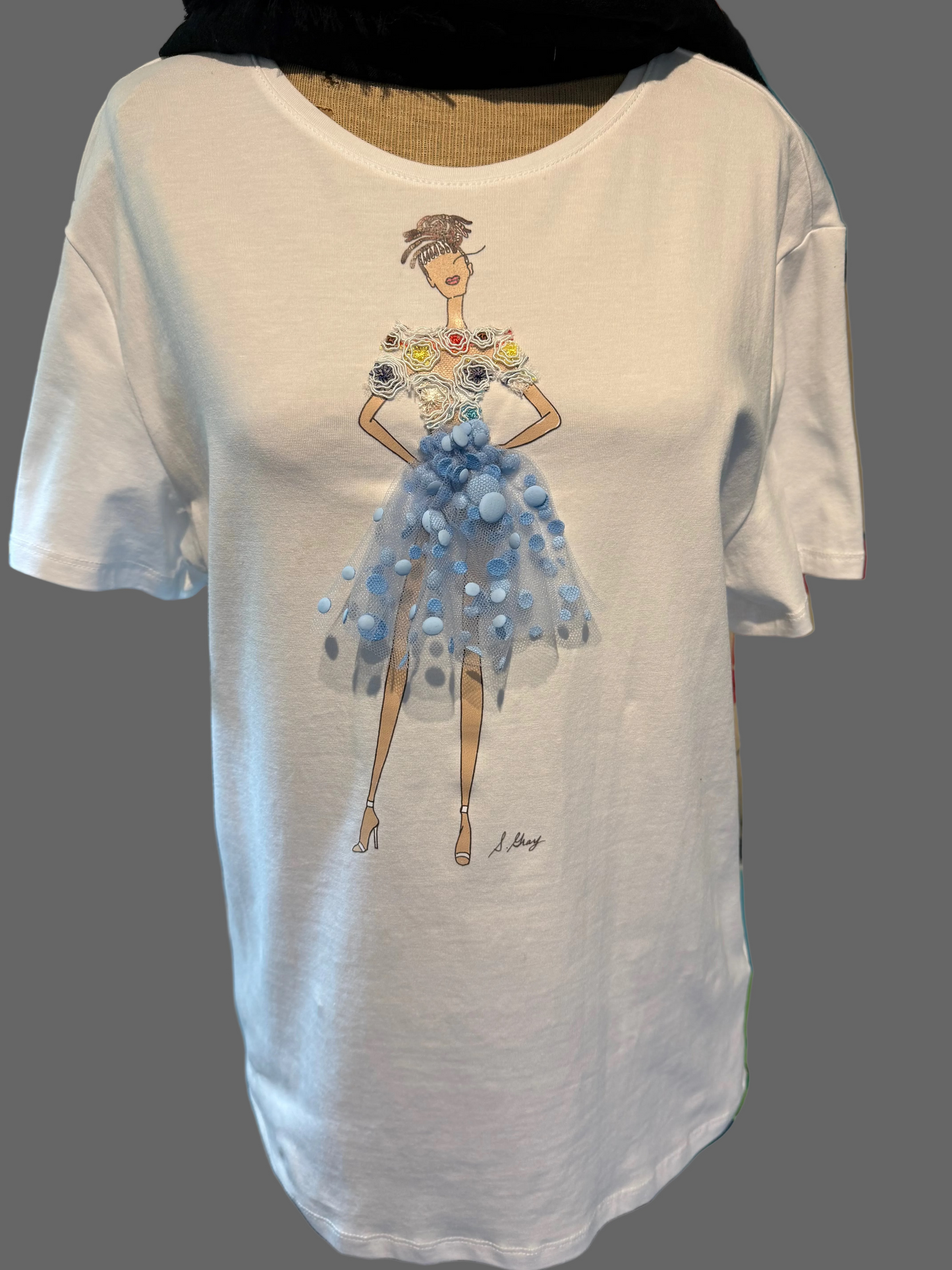 Sheila Gray Fasion Tee - Tulle of Blue