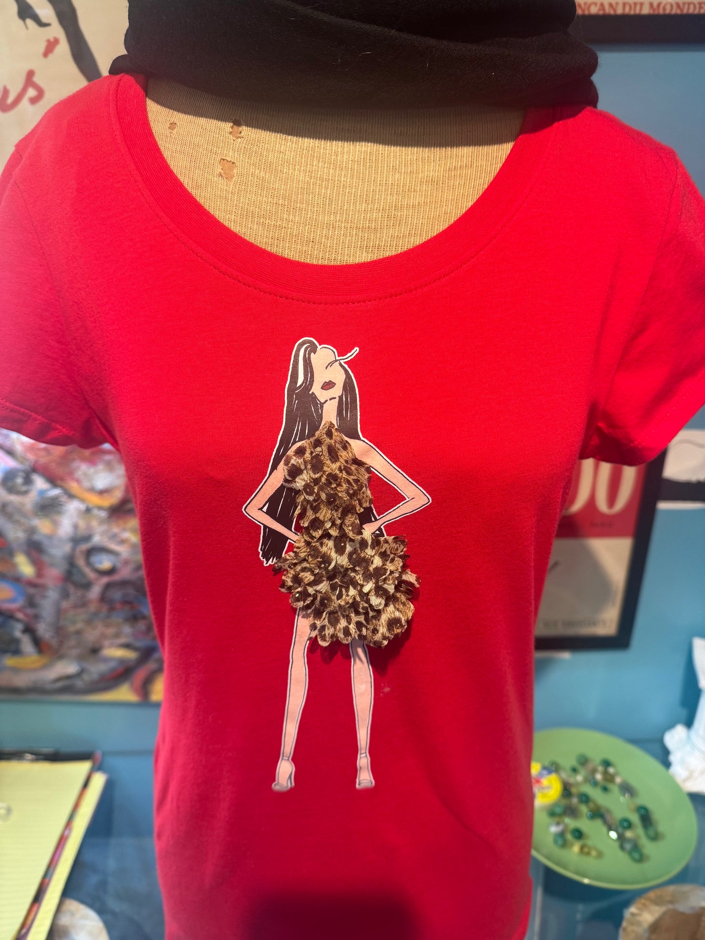 Sheila Gray Fashion Tee - Leopard Lady