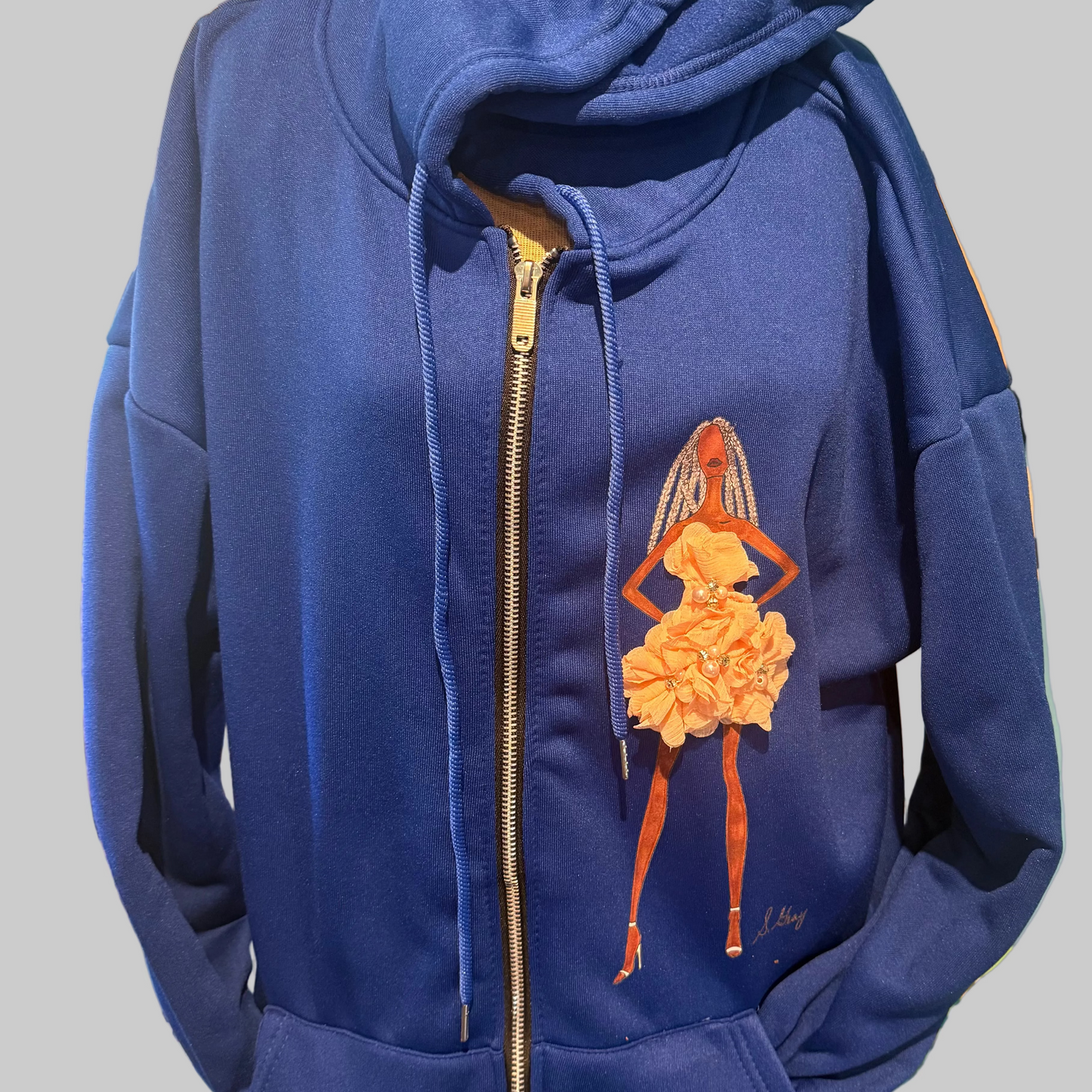Sheila Gray Hoody - Blue