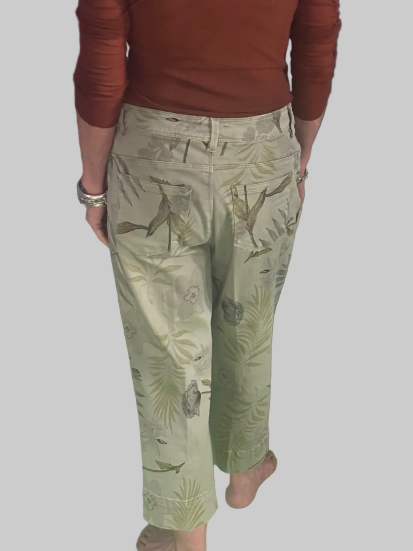 Picadilly Printed Denim Capri Pant