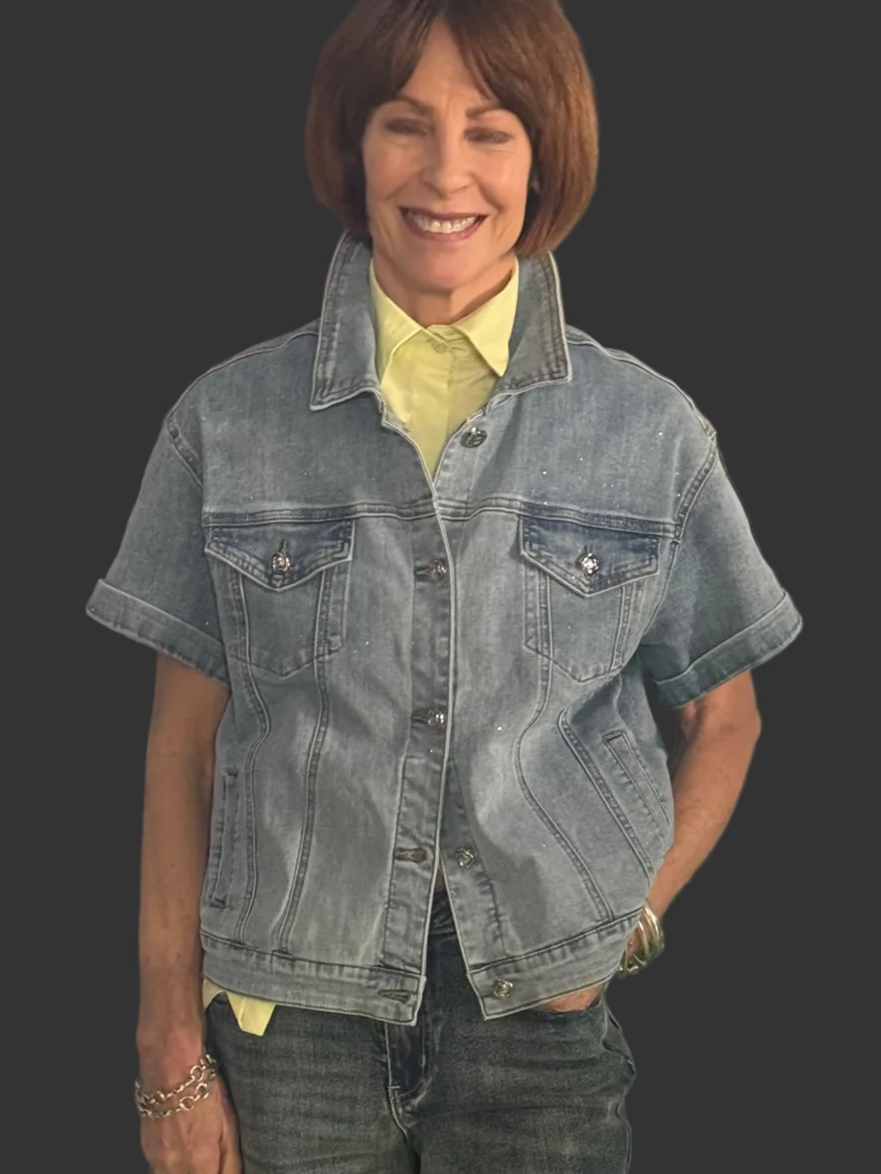 Picadilly Rhinestone Denim Jacket