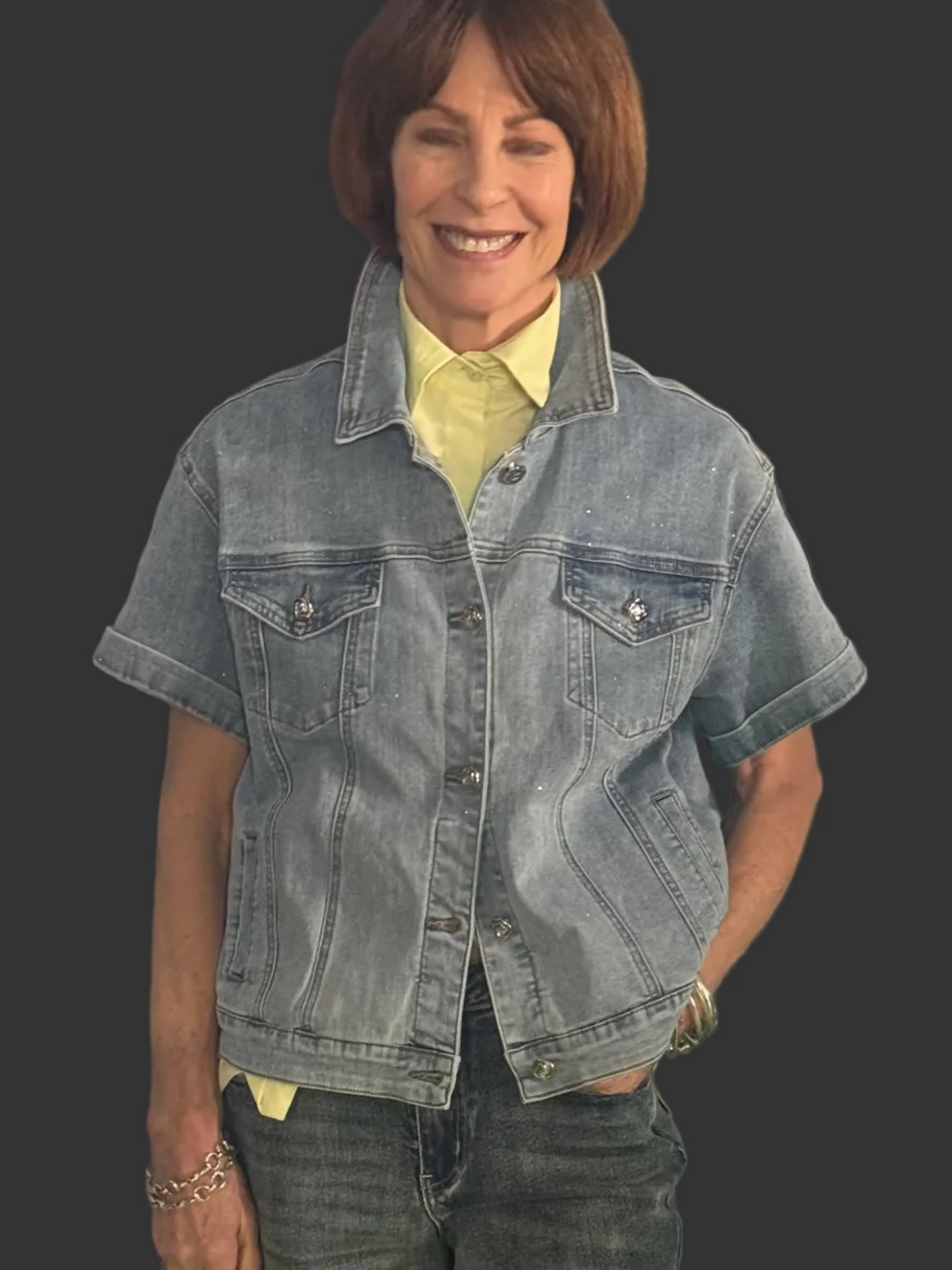 Picadilly Rhinestone Denim Jacket