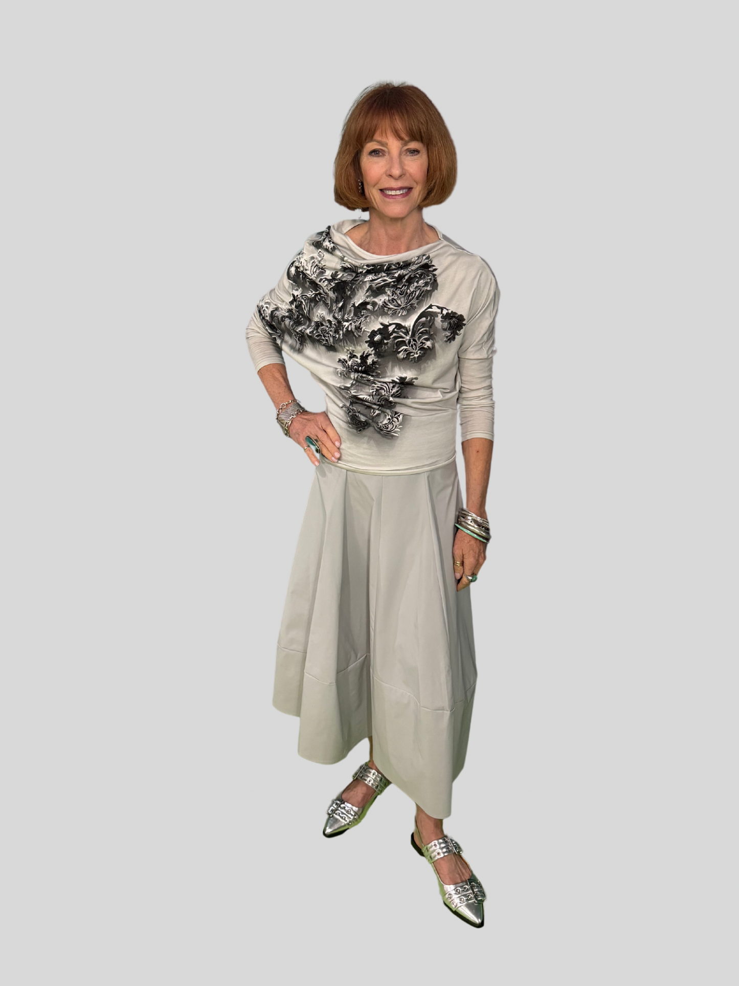 Matthildur High Waist Skirt - Moon