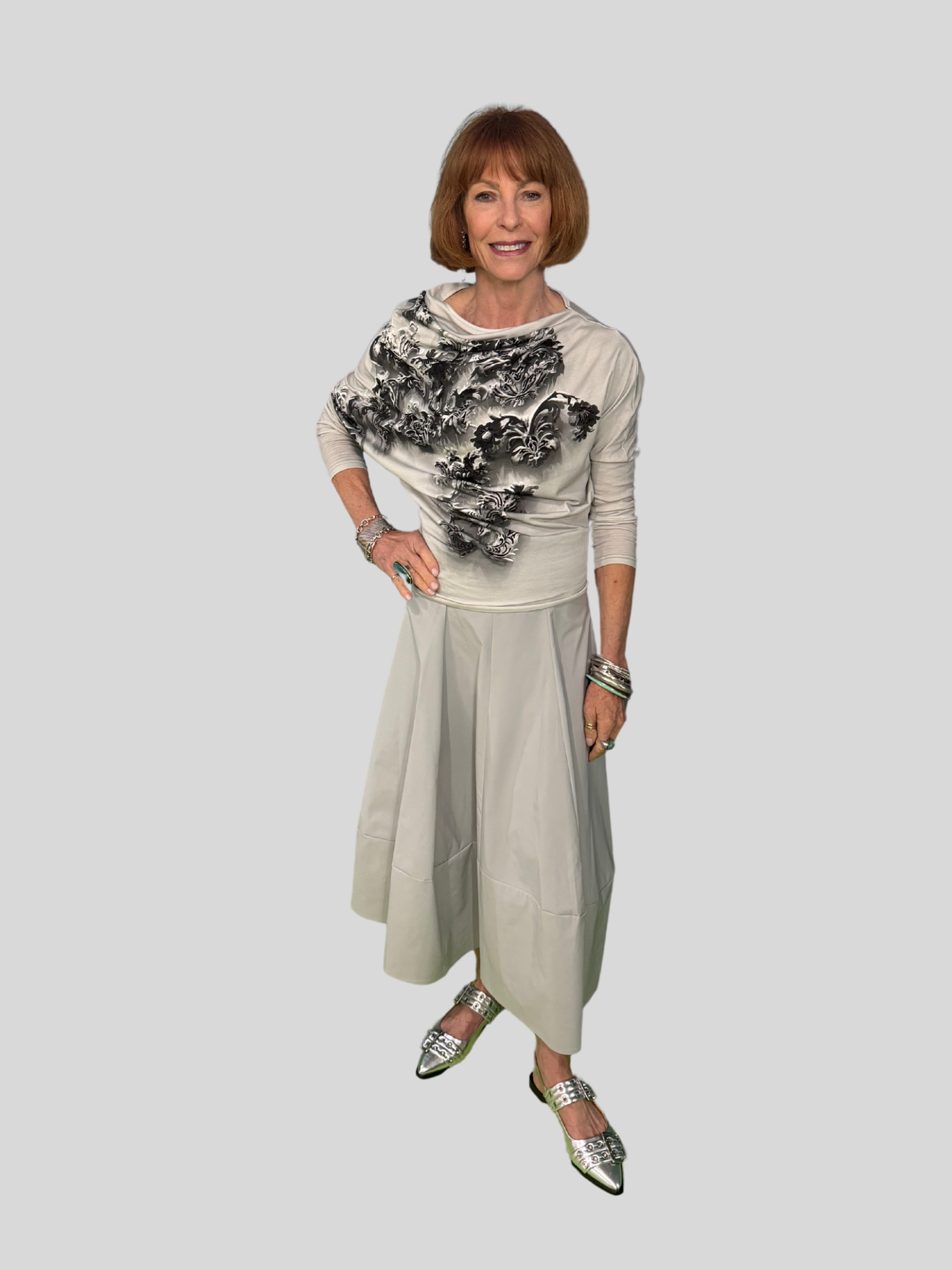 Matthildur High Waist Skirt - Moon