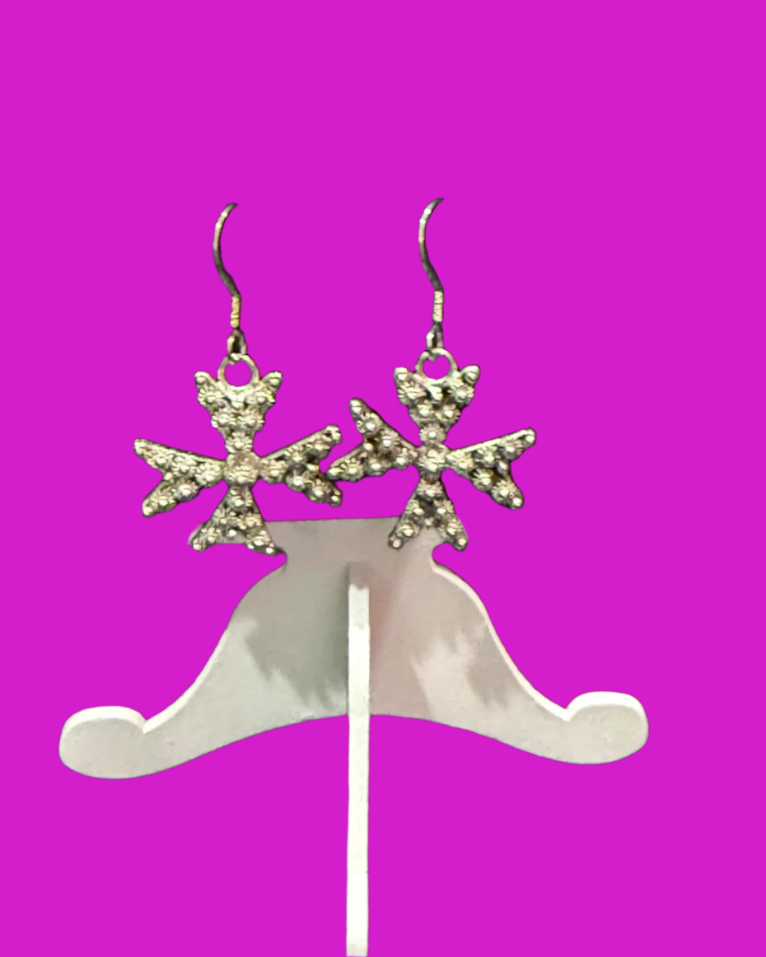 Silver Hearts Star Earrings
