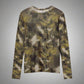 Summum Long Sleeve Mesh Top with Camouflage Print
