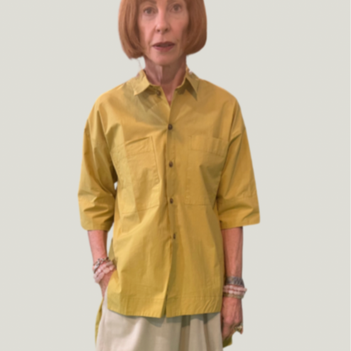 Gershon Bram Tasia Button Down Top- Mustard