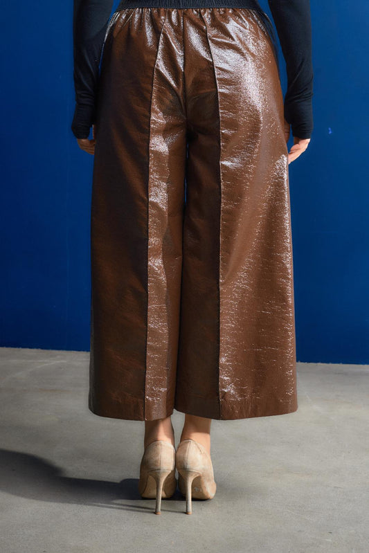 NY 77 Patten Leather Pant - Brown