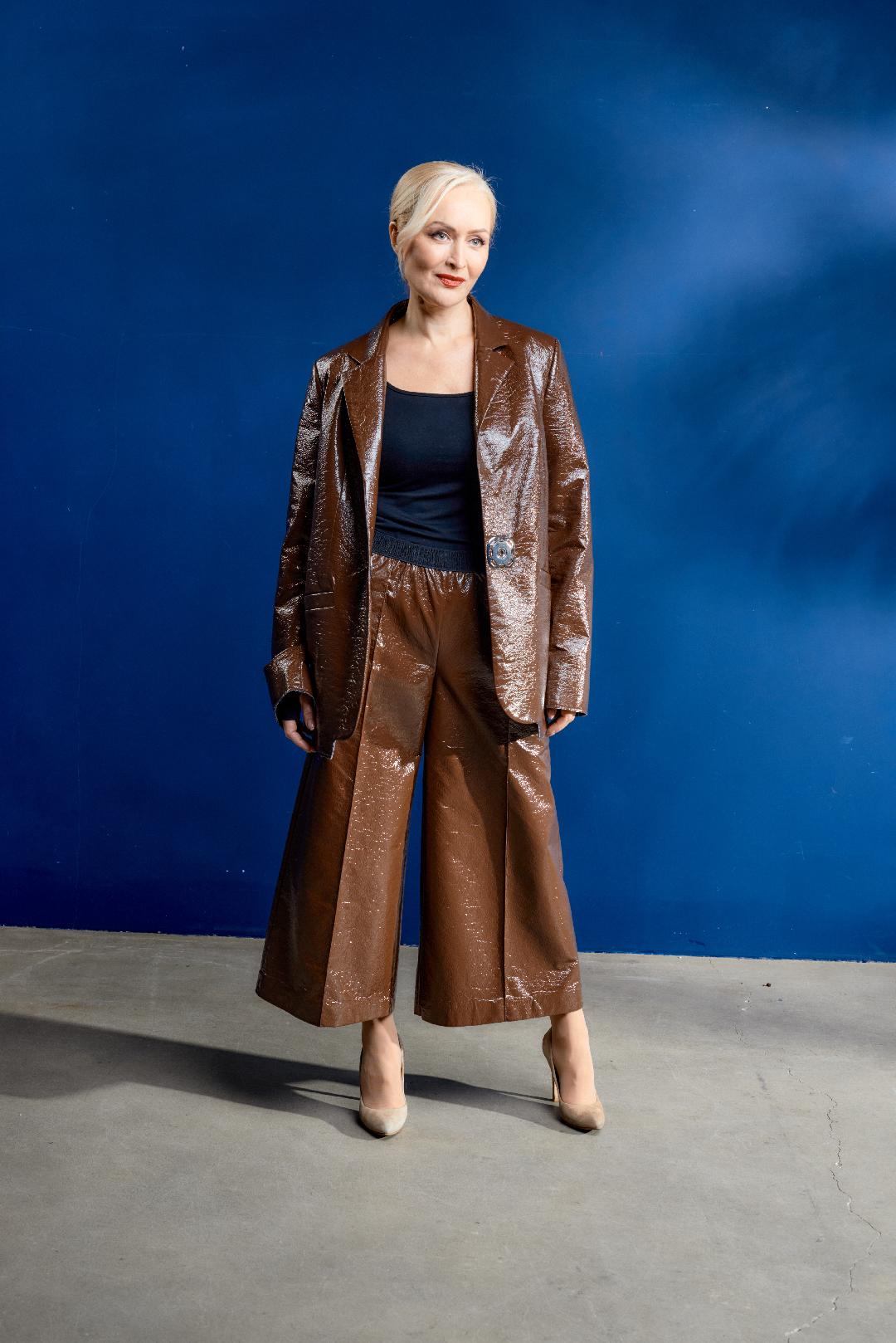 NY 77 Patten Leather Pant - Brown